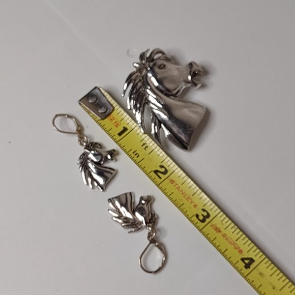 Horse Head Earring And Brooch/Pendant Set - Picture 14 of 14